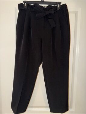 LOFT Black Paperbag Waist Trousers with Self Tie